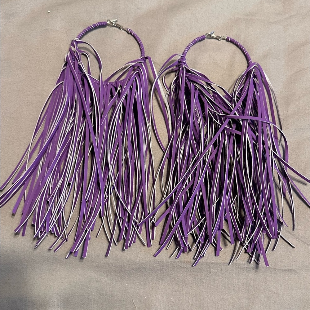 Sassy Jones Purple Fringe Earrings